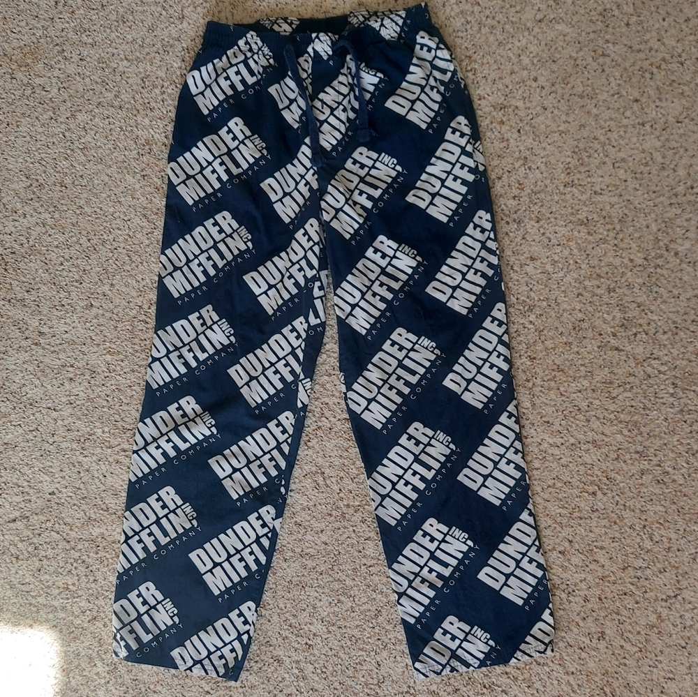 Dunder Mifflin The Office Navy Blue Mens Pajama Pants Medium